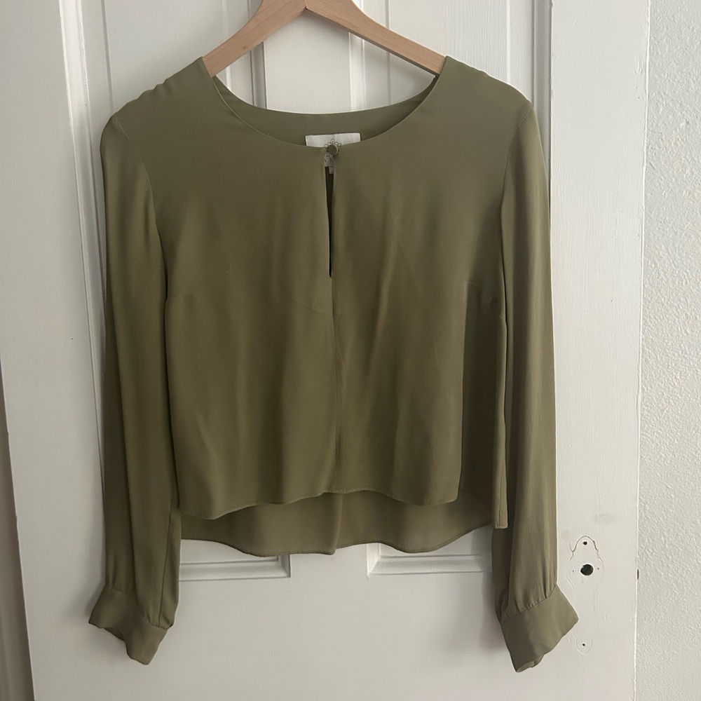 Madison Marcus 100% Silk Blouse - Sage